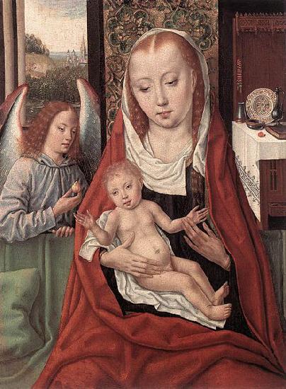 Master of the Saint Ursula Legend Virgin and Child with an Angel oil painting image